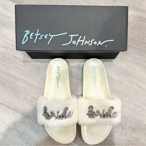 Betsey Johnson Bride Slides, Size 9